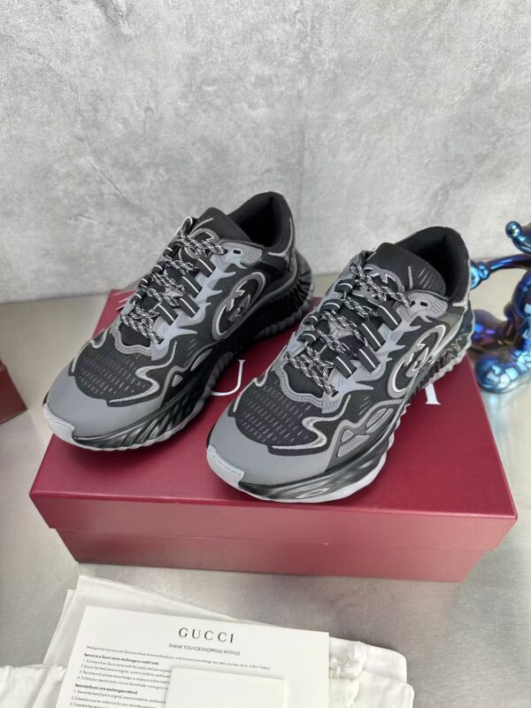 sy_no_B271AE3C58B37F7C741B43A2BF173A41_2 Gucci Interlocking G Wave Sole Sneaker in Black & Grey