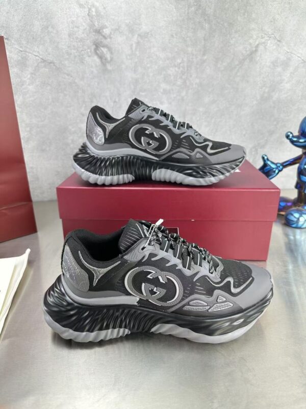 sy_no_B271AE3C58B37F7C741B43A2BF173A41_4 Gucci Interlocking G Wave Sole Sneaker in Black & Grey