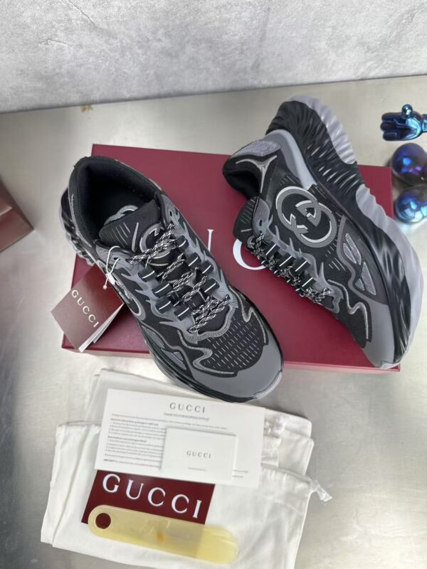 sy_no_B271AE3C58B37F7C741B43A2BF173A41_5 Gucci Interlocking G Wave Sole Sneaker in Black & Grey