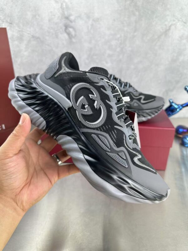 sy_no_B271AE3C58B37F7C741B43A2BF173A41_6 Gucci Interlocking G Wave Sole Sneaker in Black & Grey