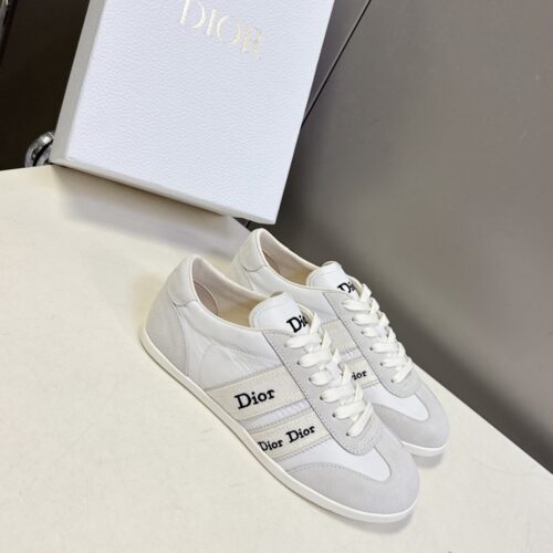 Dior White-Grey Suede Patchwork Low Sneaker