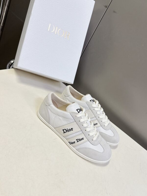 Dior White-Grey Suede Patchwork Low Sneaker