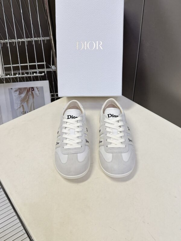 Dior White-Grey Suede Patchwork Low Sneaker
