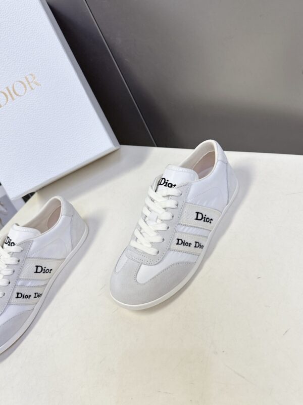 Dior White-Grey Suede Patchwork Low Sneaker