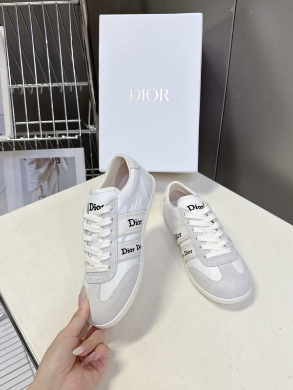 Dior White-Grey Suede Patchwork Low Sneaker