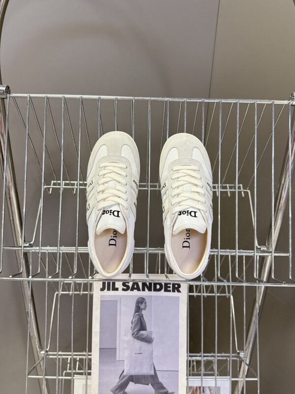 Dior White-Grey Suede Patchwork Low Sneaker