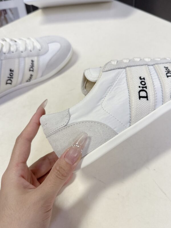 Dior White-Grey Suede Patchwork Low Sneaker