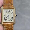 Cartier Tank Series Quartz Movement Date Display Waterproof Crocodile Leather Strap