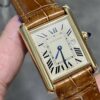 Cartier Tank Series Quartz Movement Date Display Waterproof Crocodile Leather Strap