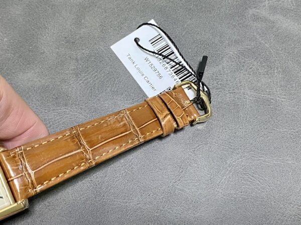 Cartier Tank Series Quartz Movement Date Display Waterproof Crocodile Leather Strap