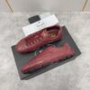 sy_no_B7B9F0D7CA16817245D4B4CCDB59A001_1 Prada Burgundy Leather Gold Logo Trainer