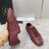 sy_no_B7B9F0D7CA16817245D4B4CCDB59A001_6 Prada Burgundy Leather Gold Logo Trainer