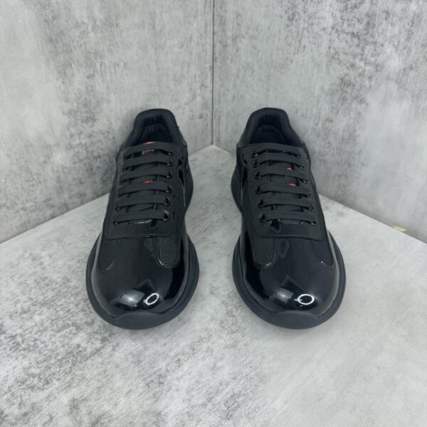 Prada America's Cup Black Patent Mesh Sneaker