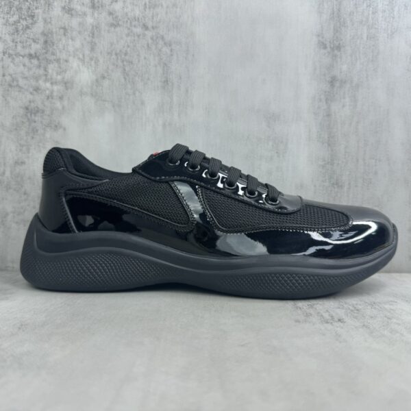 Prada America's Cup Black Patent Mesh Sneaker