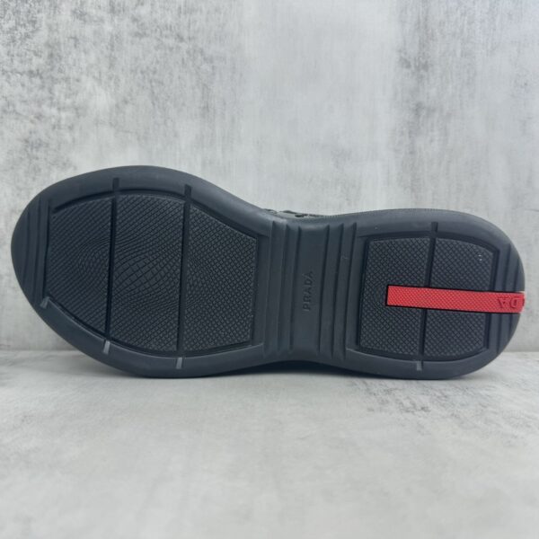 Prada America's Cup Black Patent Mesh Sneaker