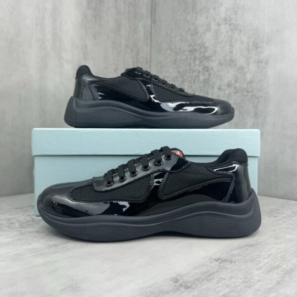 Prada America's Cup Black Patent Mesh Sneaker