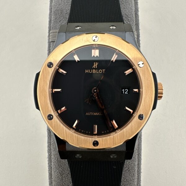 sy_no_B8F92532DE478EF7C73C053E08E291D1_0 HUBLOT automatic mechanical movement 50 meters waterproof, luxurious men's watch Swiss watch 45mm black dial ceramic case rubber strap