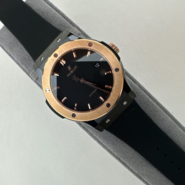 sy_no_B8F92532DE478EF7C73C053E08E291D1_3 HUBLOT automatic mechanical movement 50 meters waterproof, luxurious men's watch Swiss watch 45mm black dial ceramic case rubber strap