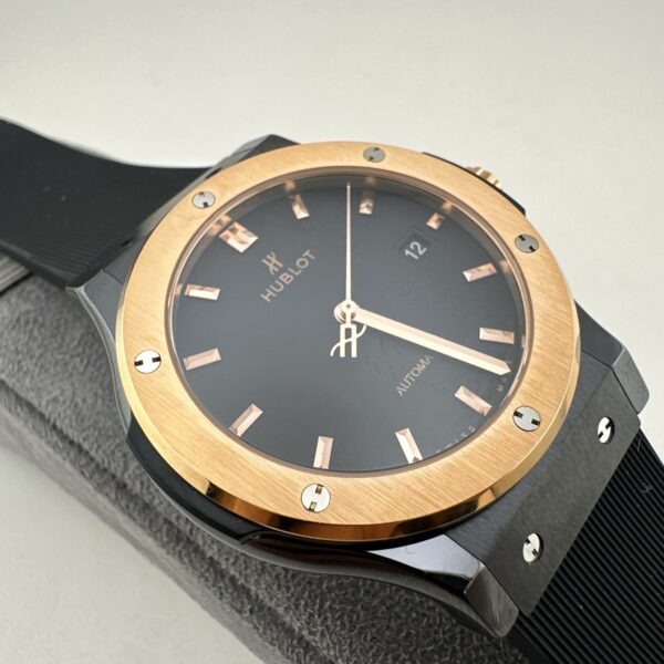 sy_no_B8F92532DE478EF7C73C053E08E291D1_5 HUBLOT automatic mechanical movement 50 meters waterproof, luxurious men's watch Swiss watch 45mm black dial ceramic case rubber strap