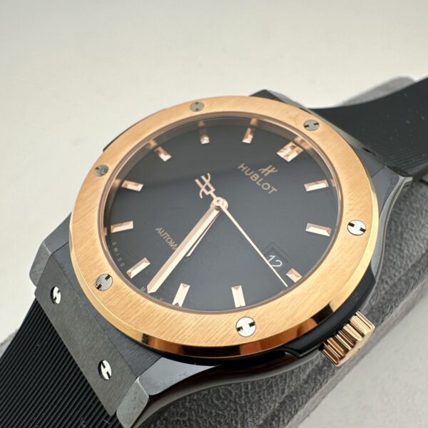 sy_no_B8F92532DE478EF7C73C053E08E291D1_6 HUBLOT automatic mechanical movement 50 meters waterproof, luxurious men's watch Swiss watch 45mm black dial ceramic case rubber strap