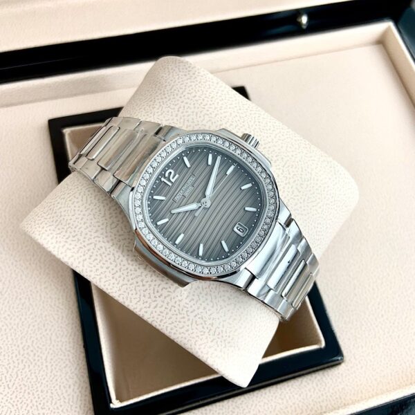 Patek Philippe Nautilus Sport Elegance Series Nautilus Automatic Watch with Gray Dial and Diamonds
