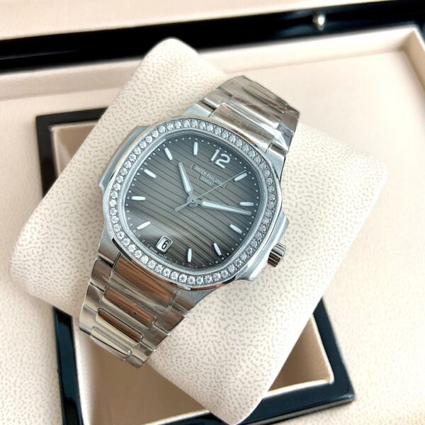 Patek Philippe Nautilus Sport Elegance Series Nautilus Automatic Watch with Gray Dial and Diamonds
