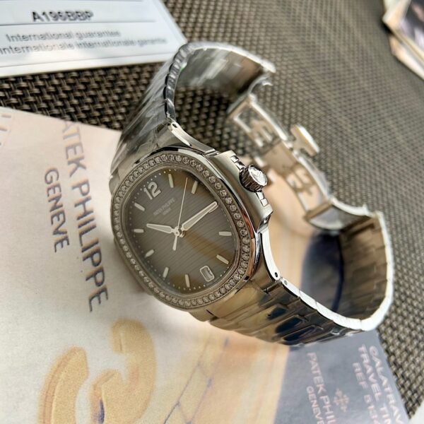 Patek Philippe Nautilus Sport Elegance Series Nautilus Automatic Watch with Gray Dial and Diamonds