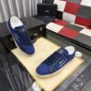 sy_no_B9D8143C6A41B605F95C38CBB1CF3F75_2 Saint Laurent Navy Canvas Dark Blue Leather Low-Top Sneaker