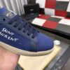 sy_no_B9D8143C6A41B605F95C38CBB1CF3F75_5 Saint Laurent Navy Canvas Dark Blue Leather Low-Top Sneaker