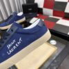 sy_no_B9D8143C6A41B605F95C38CBB1CF3F75_6 Saint Laurent Navy Canvas Dark Blue Leather Low-Top Sneaker
