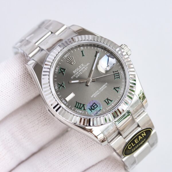 Rolex Dog Tooth Ring Diary Series Automatic Mechanical Movement Date Display, Roman Scale, Big Three Pin Men's Watch, Swiss Watch 41mm Blue Dial