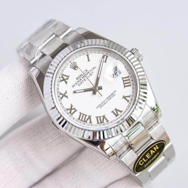 Rolex Dog Tooth Ring Diary Series Automatic Mechanical Movement Date Display, Roman Scale, Big Three Pin Men's Watch, Swiss Watch 41mm Blue Dial