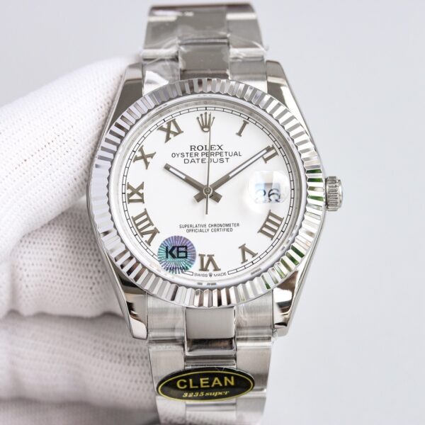 Rolex Dog Tooth Ring Diary Series Automatic Mechanical Movement Date Display, Roman Scale, Big Three Pin Men's Watch, Swiss Watch 41mm Blue Dial