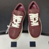 Prada Burgundy Suede Gold Triangle Platform Sneaker