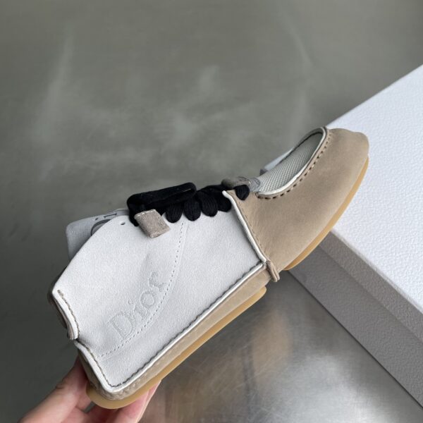 Dior Beige-White Suede Mesh Mid-Top Sneaker