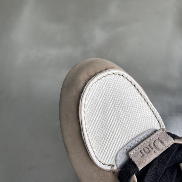 Dior Beige-White Suede Mesh Mid-Top Sneaker