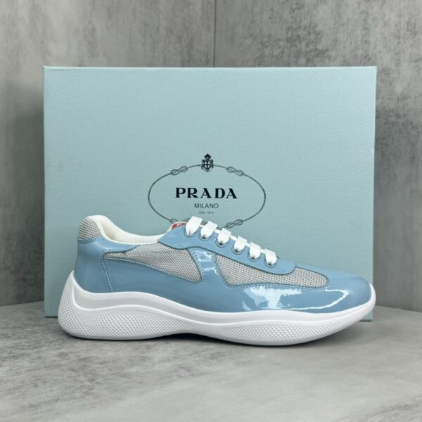 sy_no_BD06B4EFB5E823CDDF56027A3EE4AD72_0 Prada America's Cup Light Blue Silver Mesh Sneaker