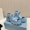 sy_no_BD510FB83BFDC48F53E036898192A523_0 Prada Dusty Blue Triangle Logo Gear Platform Sandal