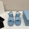 sy_no_BD510FB83BFDC48F53E036898192A523_2 Prada Dusty Blue Triangle Logo Gear Platform Sandal
