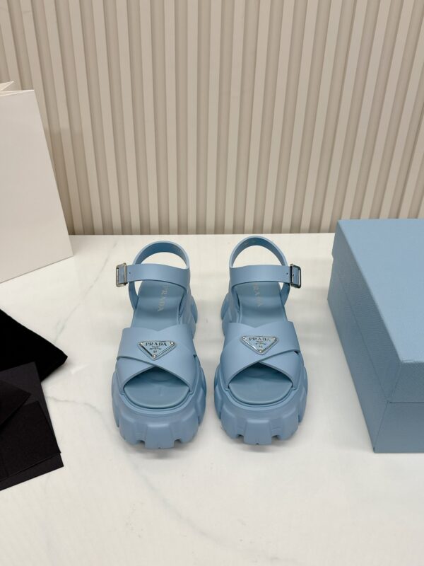 sy_no_BD510FB83BFDC48F53E036898192A523_2 Prada Dusty Blue Triangle Logo Gear Platform Sandal