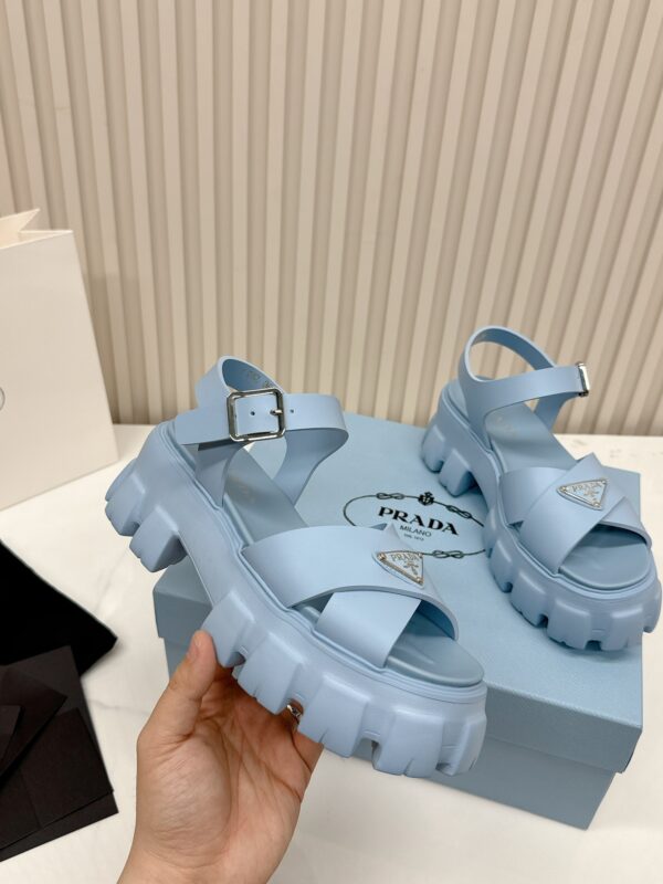 sy_no_BD510FB83BFDC48F53E036898192A523_3 Prada Dusty Blue Triangle Logo Gear Platform Sandal