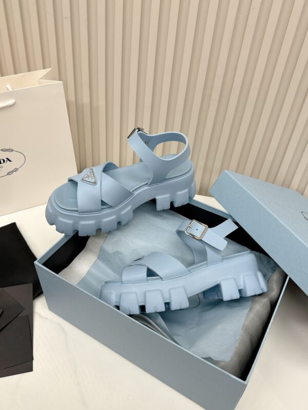 sy_no_BD510FB83BFDC48F53E036898192A523_4 Prada Dusty Blue Triangle Logo Gear Platform Sandal