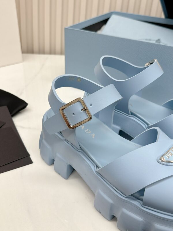 sy_no_BD510FB83BFDC48F53E036898192A523_6 Prada Dusty Blue Triangle Logo Gear Platform Sandal