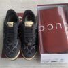 Gucci Black Crystal-Embellished GG Monogram Sneaker with Gum Sole