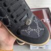 Gucci Black Crystal-Embellished GG Monogram Sneaker with Gum Sole