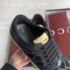 Gucci Black Crystal-Embellished GG Monogram Sneaker with Gum Sole