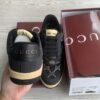Gucci Black Crystal-Embellished GG Monogram Sneaker with Gum Sole