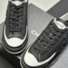 Chanel Black & White Mixed-Leather Low-Top Sneaker Black-White-Leather-Sneaker