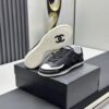 Chanel Black & White Mixed-Leather Low-Top Sneaker Black-White-Leather-Sneaker