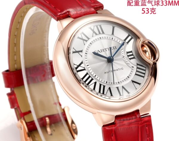 sy_no_BF16D0F45A9FD9ED052E24F2A38DD129_3 Cartier Blue Balloon Series Automatic Mechanical Movement Swiss Watch 36mm White Dial 18K Rose Gold Case Leather Strap